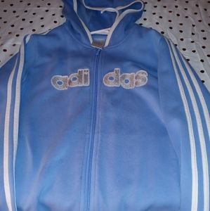 Adidas Baby Blue Zip Up Hoodie